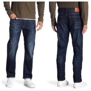 Lucky Brand Mens 121 Slim Stretch Fit Dark Wash Athletic Denim Jeans Size 36/34